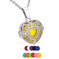 12 Pads Treaured Heart Essential Oil Diffuser Aromatic Perfume Necklace