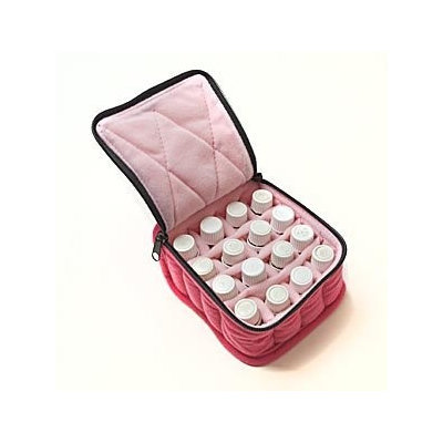 Therapure Health Essentials Essential Oil Carrying Case, 3 High, 5ml, 16-Bottle, Solid, Fuchia w/Soft Pink