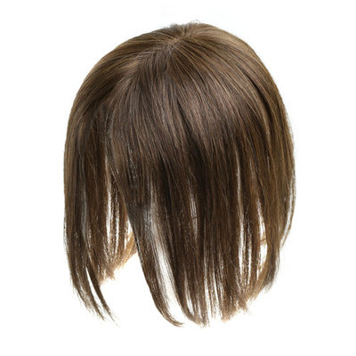 Monofilament Clip-in Human Hair Women's Topper- Color #6 Medium Brown - 18