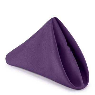Lanns Linens Lann's Linens - 1 Dozen 20 in. Cloth Dinner Napkins w/ Hemmed Edges - Purple