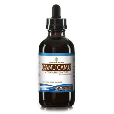 Secrets Of The Tribe Camu Camu Tincture Alcohol-FREE Extract, Organic Camu Camu (Myrciaria dubia) Dried Fruit 4 oz