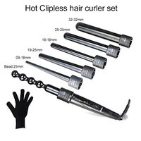 6 in 1 Hair Curler Wand Set YIMEI Interchangeable Barrels And Heat Resistant Glove For All Hair Types with Glove and Travel Case