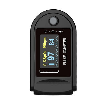 Concord Health Supply EAD Elite Fingertip Pulse Oximeter Blood Oxygen Saturation Monitor with Alarms, 6-Position Display of Pulse and SpO2, Includes Silicon Cover, Carrying case, Batteries and Lanyard