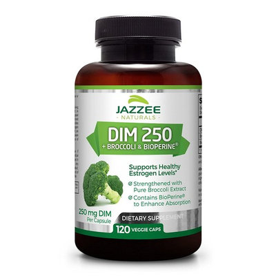 DIM 250 mg | 120 Veggie Caps | 10 mg BioPerine | 4 Month Supply | Plus Pure Broccoli Extract | Vegan/Vegetarian | 250mg per Capsule | Extra Strength | Supports Healthy Estrogen Levels and Metabolism