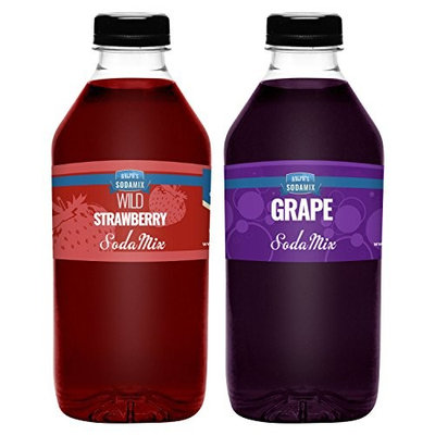 Ralph's 32oz (Quart) TWO Pack Sodamix Sparkling Drink Mix Flavors | Wild Strawberry | Grape