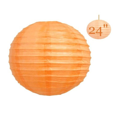 Balsacircle 12 pcs 24' Paper Lanterns Lamp Shades - Orange