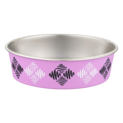 Loving Pets Corp. Loving Pets Bella Expression Large Bowl, Argyle Pink