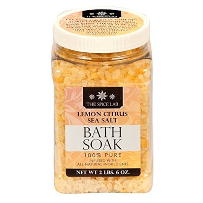 The Spice Lab 100% Pure Lemon Citrus Sea Salt Bath Soak - Detox Infused with All Natural Ingredients