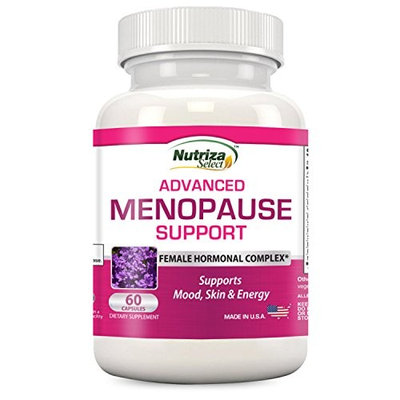 Nutriza Advanced Menopause Support - Natural Female Hormonal Complex For Hot Flashes, Mood Swings & Vaginal Dryness - Black Cohosh, Soy Isoflavones & Herbal Extract Formula - Does Not Include Hormones