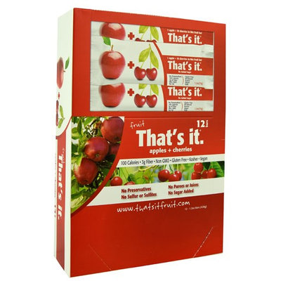 That's It Fruit Bar Apple plus Cherries - 12 Bars pack of 3