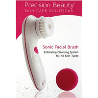 Precision Beauty Sonic Facial Brush with 1 Nylon & 1 Silicone Brush Head