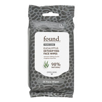 FOUND PORE CARE Eucalyptus Detoxifying Face Wipes, 25 Count