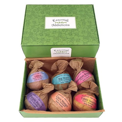 Bath Bomb Gift Set by Essential Addictions - USA made - 6 Fizzy Aromatic Spa Bath Fizzies, Very Lush Bath Bombs, Best Mother's Day Gift, Best Gift for Women, Teen Girls, Moms, Best Gift Idea