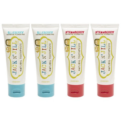 Jack N' Jill Natural Toothpaste, Blueberry & Strawberry, 1.76oz (Pack of 4)