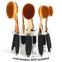 DSCbeauty 10 Holes Oval Makeup Brush Set Holder Toothbrush Makeup Brush Kit Drying Rack Oval Brushes Organizer