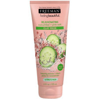 Freeman Feeling Beautiful Rejuvenating Clay Mask, Cucumber + Pink Salt 6 oz