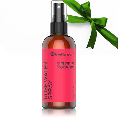 Certified Organic Rose Water Face Toner - Skin Reviving, Soothing, and Hydrating Natural Skin Toner - Reduce Pores, Eye Puffiness, Inflammation, and Redness - by Eve Hansen