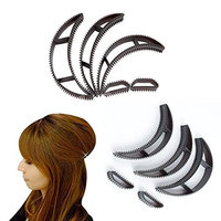 Frcolor Hair Bumpit Volume Beehive Hair Bump Hair Pad Haight Tools, Pack of 5 (Black)