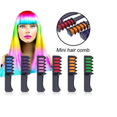 6PCS/SET Mini Disposable Salon Use Hair Dye Comb Crayons For Hair Color Chalk