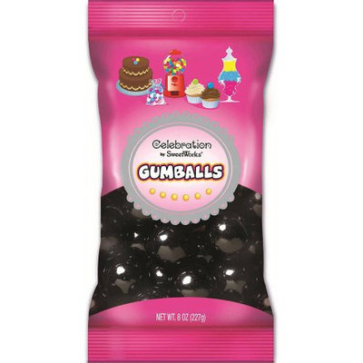 Sweetworks 226063 8oz. Bag of Gumballs - Black