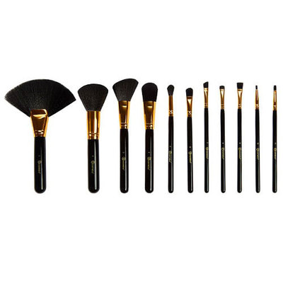 BH Cosmetics Dot Collection 11 Piece Brush Set Black With Polka Dot Case