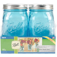Ball (R) Wide Mouth Canning Jars 4/Pkg-Quart - Elite Color Series Blue