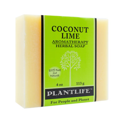 Plantlife Coconut Lime 100% Pure & Natural Aromatherapy Herbal Soap- 4 oz (113g)
