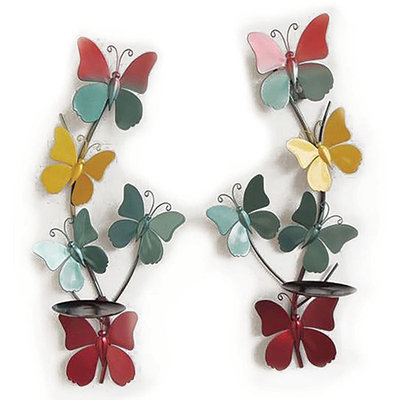 Asstd National Brand Butterfly Candle Holders Wall Decor
