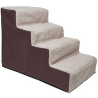 OxGord Dog and Cat Pet Stairs 4 Steps at Home or Portable for Travel - Up to 200 lb. Capacity