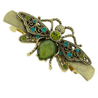 1928 Green & Blue Zircon Bee Barrette