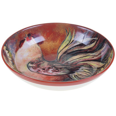 Certified International Sunflower Rooster Pasta Serving Bowl