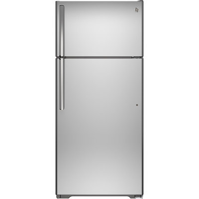 GE 17.5-cu ft Top-Freezer Refrigerator (Stainless Steel) GAS18PSJSS