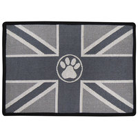 P.B. Paws & Co. 13-Inch x 19-Inch Union Jack Pet Mat in Silver