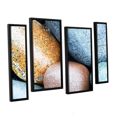 Brushstone Beach Rocks 4-pc. Floater Framed Staggered Canvas Wall Art