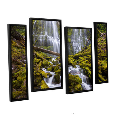 Brushstone Proxy Falls Oregon 1 4-pc. Floater Framed Staggered Canvas Wall Art