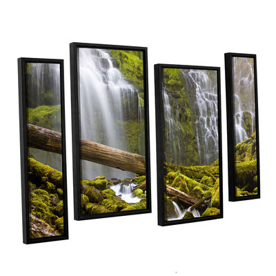 Brushstone Proxy Falls Oregon 7 4-pc. Floater Framed Staggered Canvas Wall Art