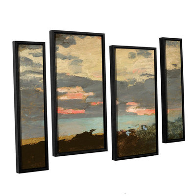 Brushstone Sunset; Saco Bay 4-pc. Floater Framed Staggered Canvas Wall Art