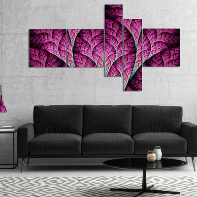 Design Art Designart Exotic Pink Biological Organism Multipanel Abstract Art On Canvas - 5 Panels