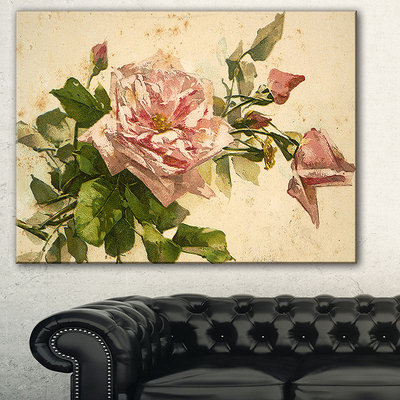 Design Art Designart Pink Flower Illustration Floral PaintingCanvas