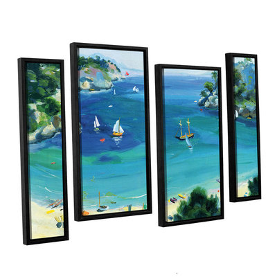 Brushstone Cala Galdana; Minorca 4-pc. Floater Framed Staggered Canvas Wall Art