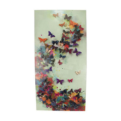 Kaemingk 40 L'Eau de Fleur Multi-Colored Butterfly Liberation Impressionistic Canvas Wall Art