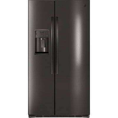 GSE25HBLTS Side By Side Refrigerator with 24.7 cu. ft. and Gloss HID