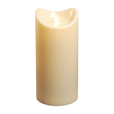 Lumabase Action Flame Flameless Pillar Candle, 7