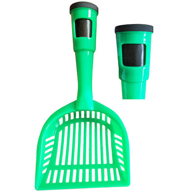 Pet Life Poopin-Scoopin Dog And Cat Pooper Scooper Litter Shovel With Built-In Waste Bag Handle Holster - One Size - Green