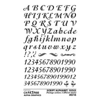 Rub-On Art, Letter Transfers, Script Style, 5/8
