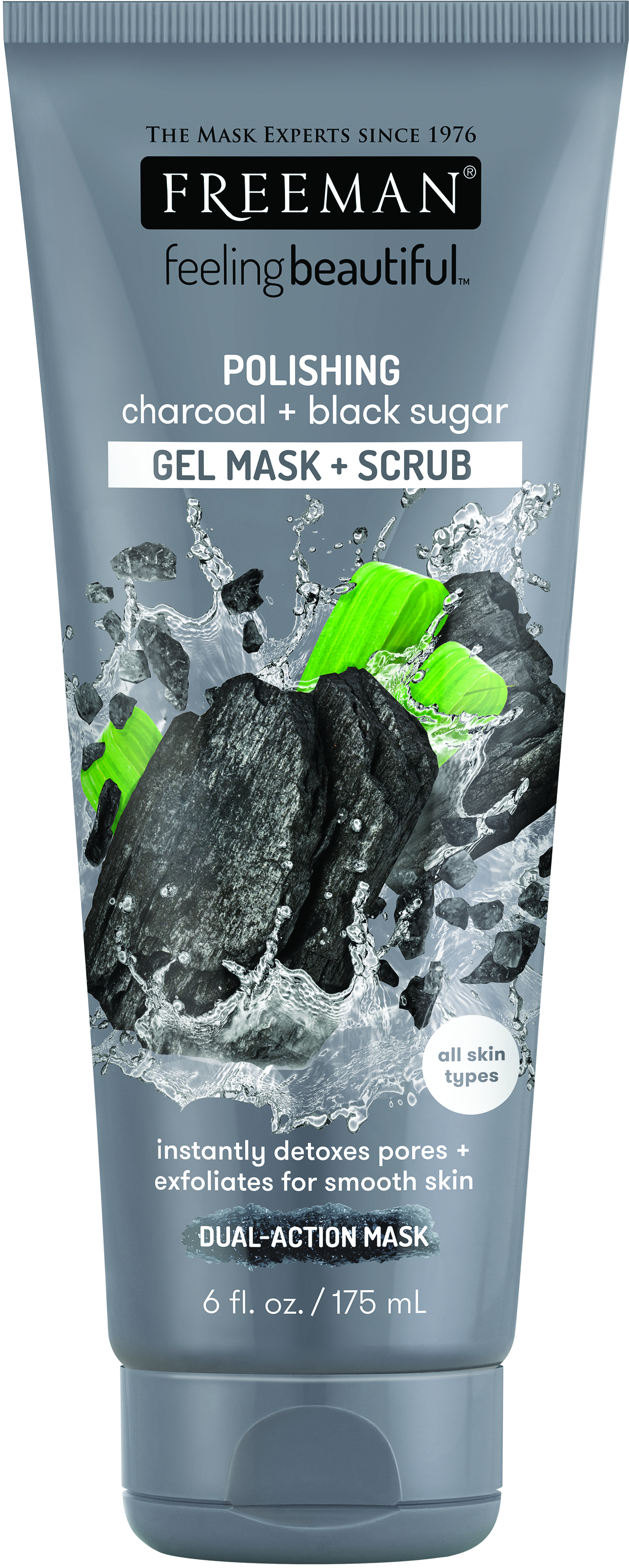 Freeman Feeling Beautiful™ Polishing Charcoal & Black Sugar Gel Mask + Scrub