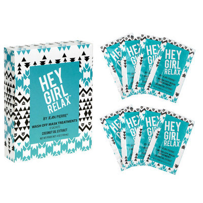 Jean Pierre Hey Girl Relax Wash Off Mask, Coconut, 8 Ct