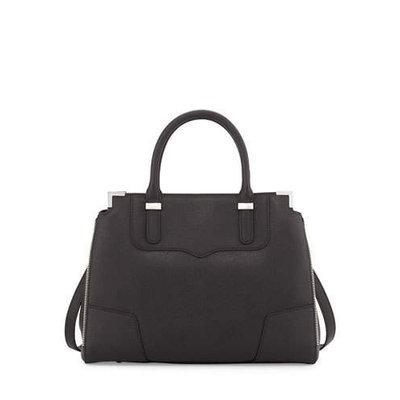 Amorous Saffiano Satchel Bag, Black