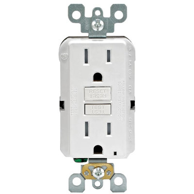 Leviton GFCI Receptacle 15 amps 1-15 R 125 White-Mfg# GFTR1-03W