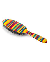 Rock & Ruddle Large Thin Multicolored-Stripes Mixed-Bristle Hairbrush